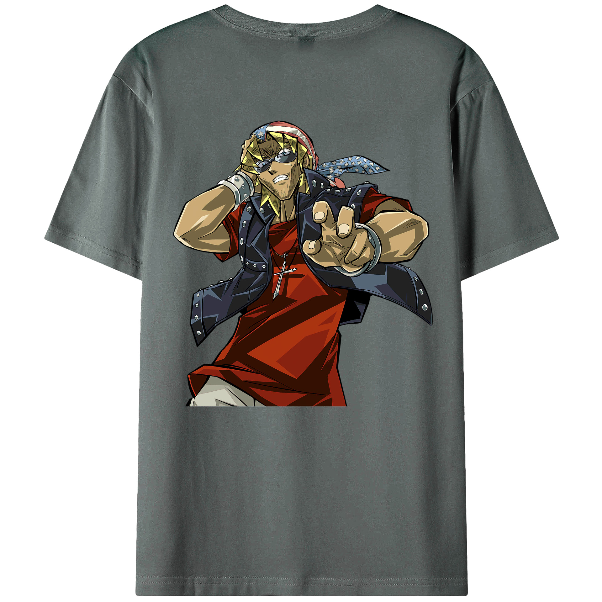 （画像用） 遊☆戯☆王 Yu-Gi-Oh! 綿100％ メンズ半袖Tシャツ（バックプリント） 通気性